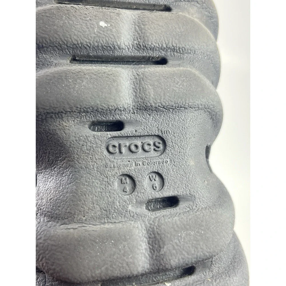 Crocs Echo Clog M 4 W 6 Black Streetwear Hype All Terrain Sandals Water Shoes